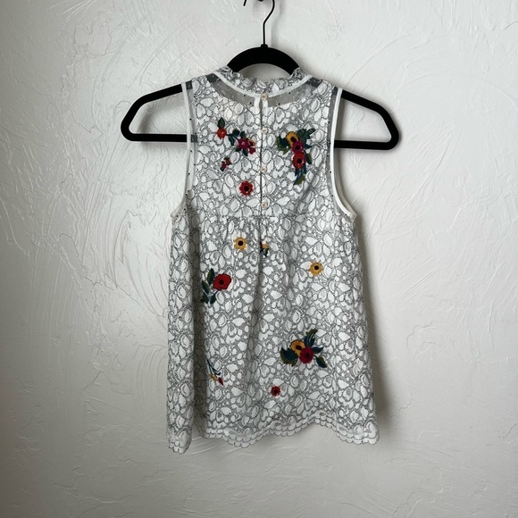 Anthropologie Maeve Macie lace embroidered beaded sleeveless top▪️size 0 - Picture 7 of 10